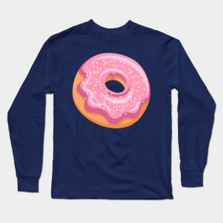 Cute Pink Donut with Powdered Sugar Long Sleeve T-Shirt